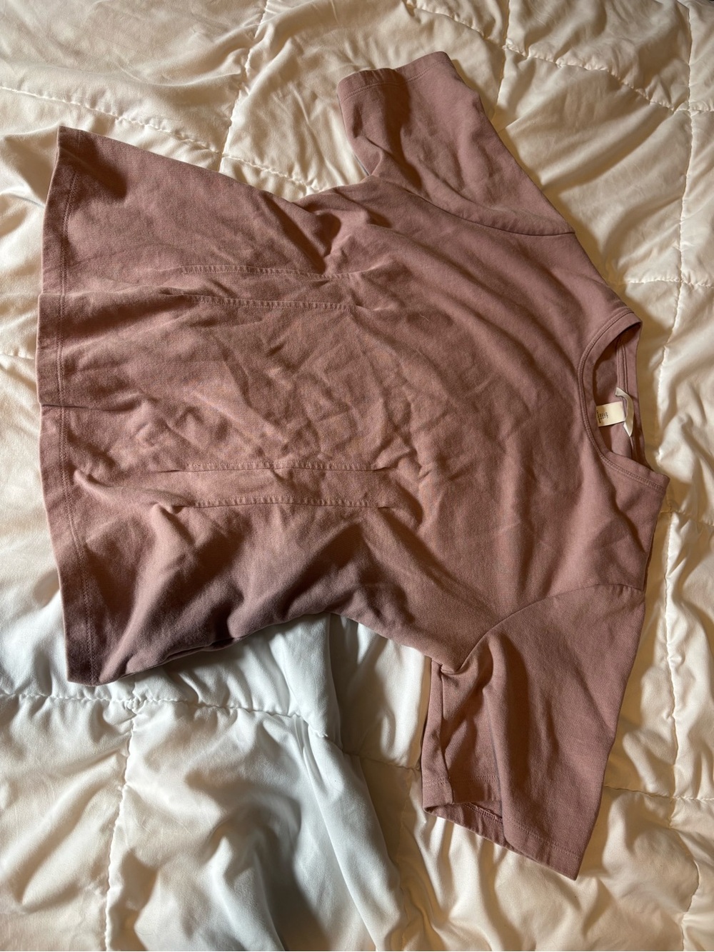 H&M Short Sleeve Knit Top in Dusty Rose